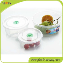 Billiger kundenspezifischer Plastikknusper-frischer runder Nahrungsmittelbehälter